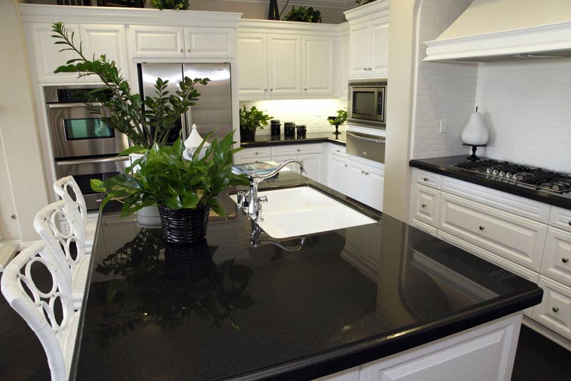 Granite Countertops Black White Cabinets US Affordable Granite Company