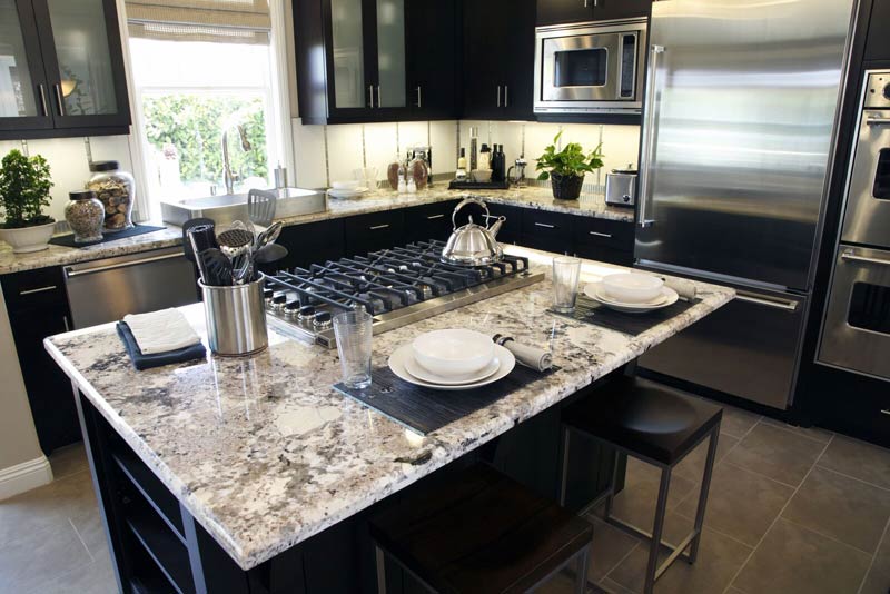 Granite Countertops White Black Cabinets US Affordable Granite Company